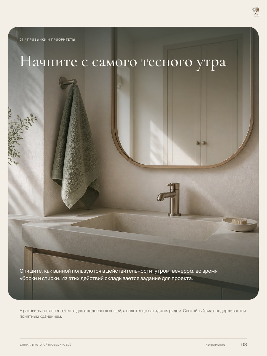 Пример раздела гайда «Ванная, в которой продумано всё», страница 8