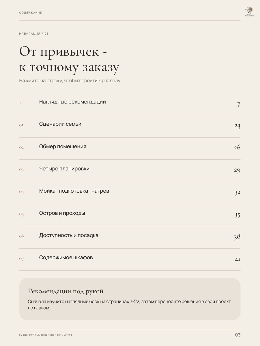 Оглавление гайда «Кухня, продуманная до сантиметра», страница 3